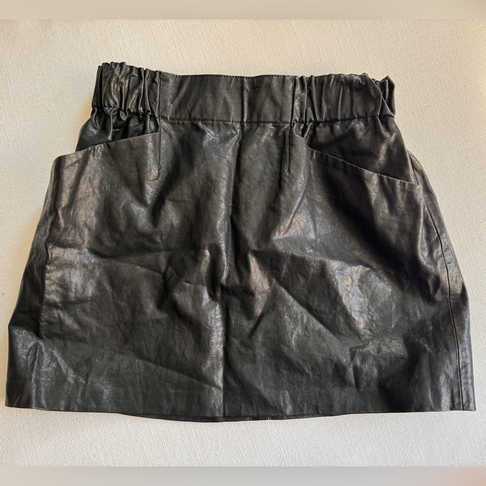 Zara Vegan Leather Cinch Waist Skirt